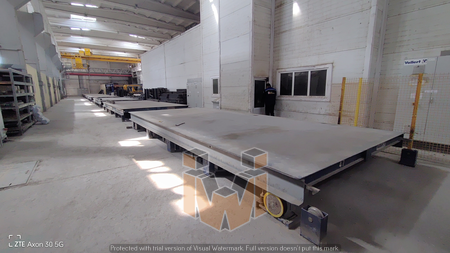 For producing precast walls (solid or multi-layer), slabs and other precast flat elements
