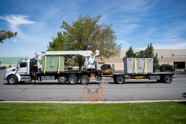 Peterbilt 567 truck with QMC 5037R Rear Mounted Boom Crane