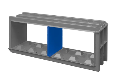 DV24.24 mold divider used to create multiple smaller concrete blocks within a 72.24.24 mold