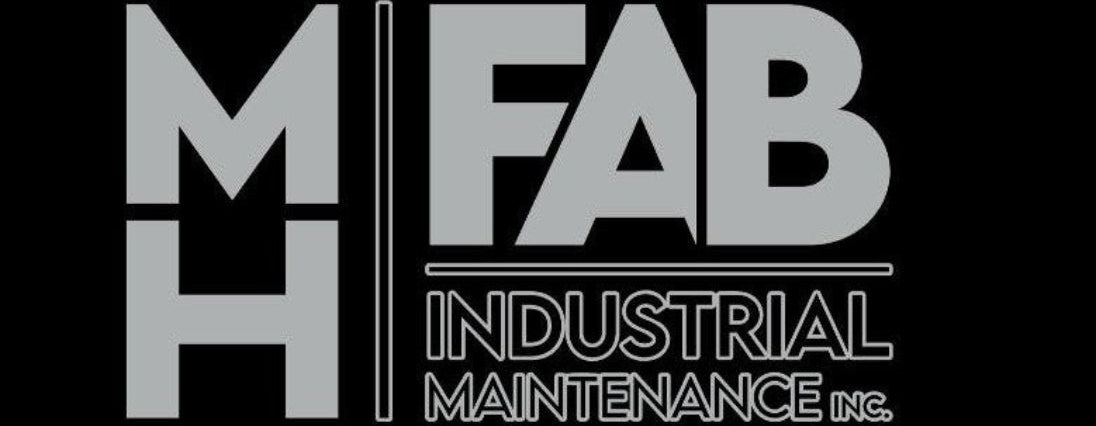 Logo of MH FAB Industrial Maintenance Inc. on a black background