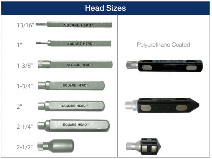 Wyco - Square Head Sizes