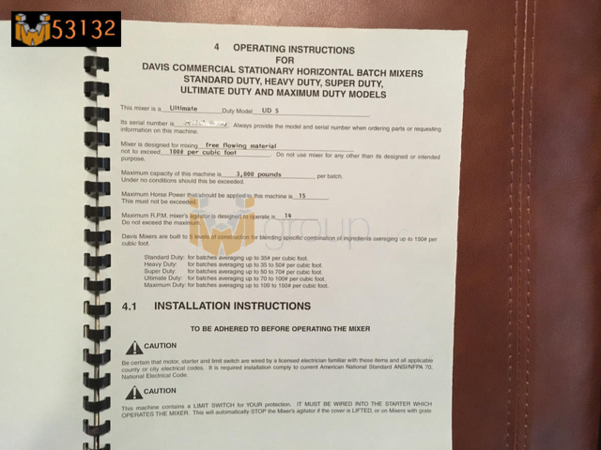 Davis UD 5 Paddle Mixer