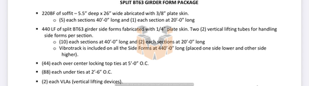 Split BT63 Girder Form Package