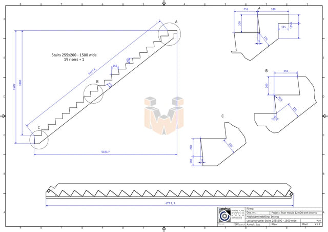 Construx Double Gang Insert Stair Mold