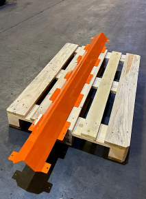 Concrete block with V-shaped cut-out for stacking on V-blocks