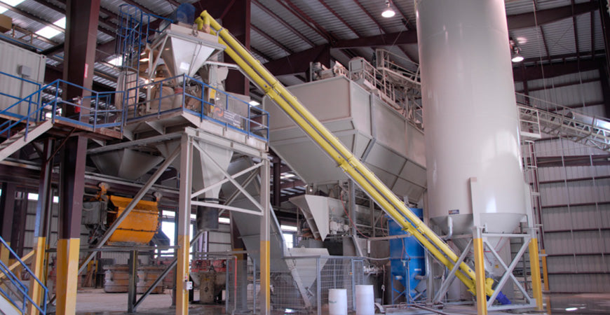 Screw Conveyor system seamlessly working with radial and truss conveyors.
