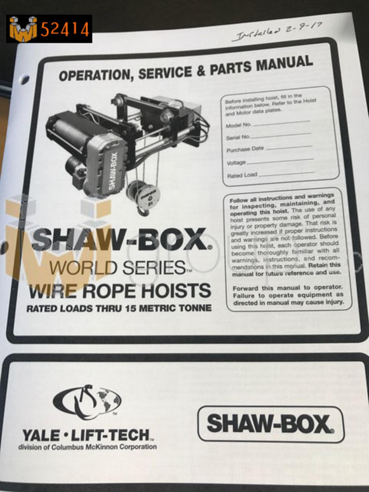 Shaw Box Hoist