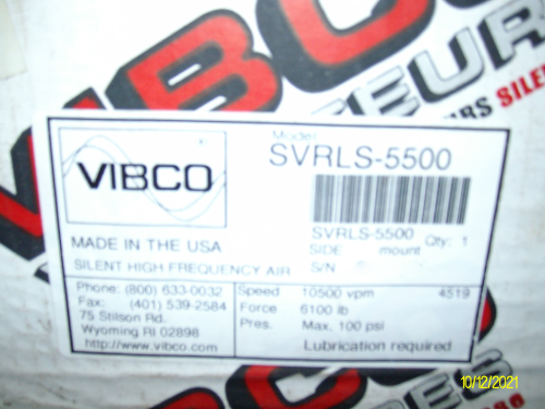 Vibco SVRLS-5500 Vibrators; Priced per Unit