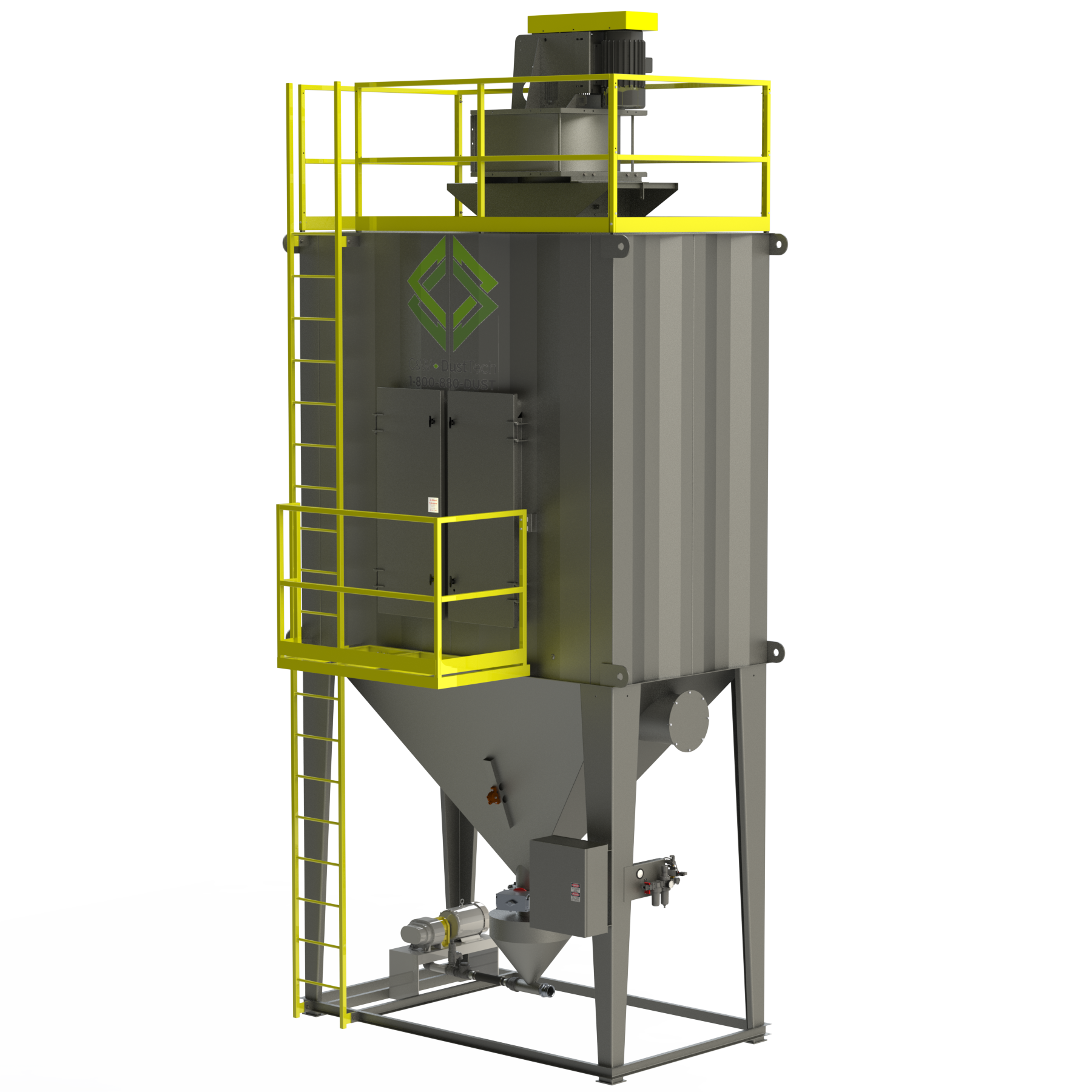 Central Dust Collector in operation, efficiently capturing and managing dust.